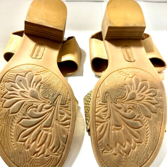 Comfortiva Womens Baja Leather Open Toe Casual Sandals metallic ginger Sz 8.5 W - Picture 6 of 7